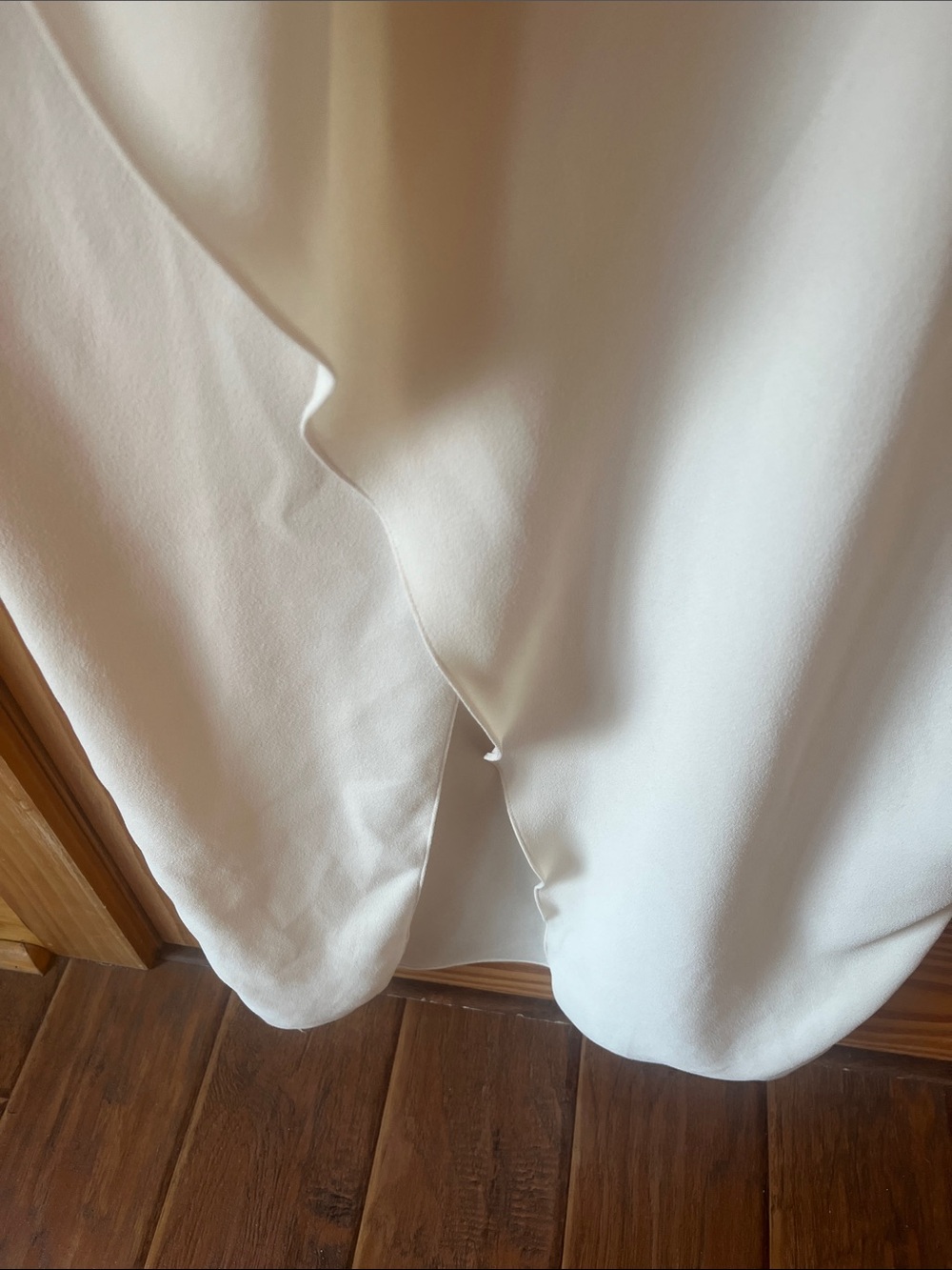 Alexa Admor Cream Long-Sleeve Draped Wrap Dress - Size 10 - Picture 7 of 10